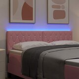  LED glava kreveta s LED trakama Ružičasta 160 cm Baršun | shoptok.hr
