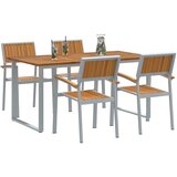  Vrtni set za objed 5 kom. Siva Čvrsto drvo akacije 160 x 80 x 75 cm | Shoptok.si