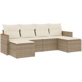  6-dijelni set vrtnih sofa s jastucima bež od poliratana | shoptok.hr