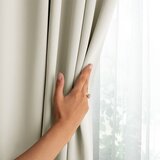 Restilo zasłona BLACKOUT kolor kremowy szarfa upinająca styl klasyczny przelotki srebrne materiał blackout 140x245 | shoptok.hr
