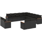  The Living Store Vrtna sedežna garnitura 13-delna z blazinami črn poli ratan - Vrtna Sedežna Garniture, (21460429) | Shoptok.si