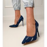 D/CEO Navy blue denim high heel pumps Emmila | shoptok.hr