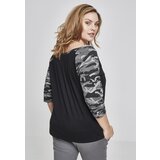 Urban Classics ladies 3/4 Contrast Raglan Tee black/darkcamo | ePonuda.com