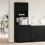 vidaXL Kuhinjska omara Črna bukovina 60x50x180 cm Inženirski les | Shoptok.si