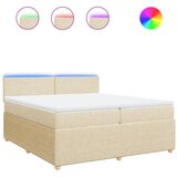 vidaXL Krevet s oprugama i madracem krem 200 x 200 cm od tkanine | shoptok.hr