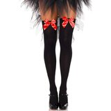 Leg Avenue Samostoječe nogavice Pentlja, rdeče/črne | Shoptok.si