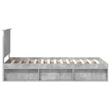  Krevetna konstrukcija Beton 90 x 200 cm Čvrsto borovo drvo | shoptok.hr