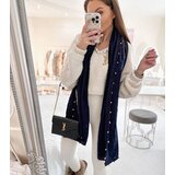 Gemre Navy blue scarf with gold beads Yvonne | shoptok.hr