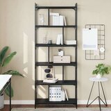  Regal za knjige sa 6 razina crni 76x32x192 cm konstruirano drvo Cijene