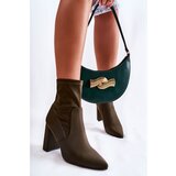 Kesi Women's Material Boots On Heel Khaki Amile Cijene