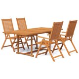  5-dijelni vrtni blagovaonski set od masivnog bagremovog drva 150-200 cm | Eponuda.com