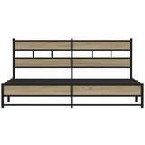 Metalni Kovinski posteljni okvir brez vzmetnice sonoma hrast 200x200 cm, (21608053) | Shoptok.si