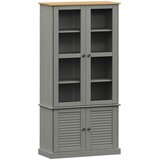  Vitrina sa staklom VIGO siva 85x35x170 cm od masivne borovine | Eponuda.ba