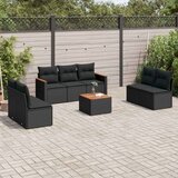  8-dijelni set vrtnih sofa od poliratana s jastucima crni | shoptok.hr