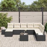  Sjedeća garnitura za vrt 8 kom. Crna i Krema poliratan 319 x 209 x 85 cm | Shoptok.si