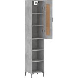  Visoka komoda siva betona 34,5x34x180 cm od konstruiranog drva Slike