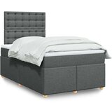 vidaXL Krevet s oprugama i madracem tamnosivi 120 x 200 cm od tkanine | shoptok.hr