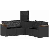  Set sofe 5 kom. Crna i krem-bijela Poli Rattan i čelik | shoptok.hr