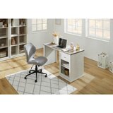 Hom`in pisalna miza leseni material siva, bela | Shoptok.si