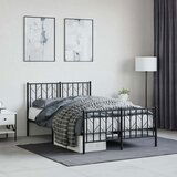 vidaXL Metalni okvir kreveta uzglavlje i podnožje crni 120x190 cm | shoptok.hr
