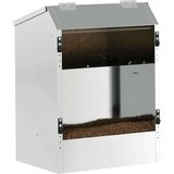 vidaXL Hranilnica za zajce srebrna 64.5 x 25.5 x 45.5 cm | Shoptok.si