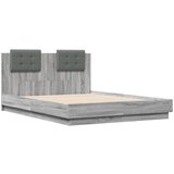  The Living Store Posteljni okvir z vzglavjem siva sonoma 135x190 cm inž. les - Posteljni Okvir, (21497805) | Shoptok.si