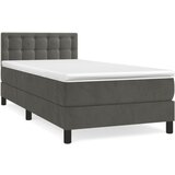 vidaXL Box spring postelja z vzmetnico temno siva 90x200 cm žamet, (20899038) Cene