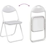  Zložljiva stolica 2 pcs Bela 48 x 43,5 x 81 cm Umjetno usnje, (5000296788) | Shoptok.si