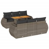 Maison Chic Seti vrtnega pohištva - Vrtna garnitura - Vrtni pohištvo set 7-delna z blazinami siv poli ratan, (21801773) | Shoptok.si