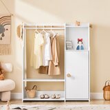 SoBuy otroška garderoba z mizo in klopjo bela 110 cm, (5000009219) | Shoptok.si