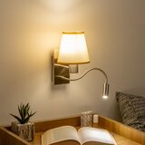  Brilagi - LED zidna lampa NUBILA 1xE27/25W/230V+LED/3W hrom/svetlo braon | Eponuda.com