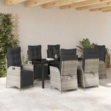  Vrtni set za objed s jastukom 7 pcs Svjetlosiva poliratan | shoptok.hr