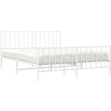 vidaXL Metalni okvir kreveta uzglavlje i podnožje bijeli 160x200 cm | shoptok.hr