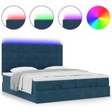  Otomanski okvir kreveta s madracima plavi 200x200cm baršunasti | shoptok.hr