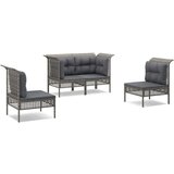  4-dijelna vrtna garnitura od poliratana s jastucima siva | shoptok.hr