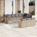  13-dijelni set vrtnih sofa s jastucima bež od poliratana | shoptok.hr