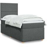 vidaXL Box spring postelja z vzmetnico temno siva 90x190 cm blago | Shoptok.si