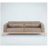 Gazzda kauč od svijetlosmeđe bivolje kože s masivnom hrastovom konstrukcijom Fawn, 240 cm