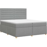  Boxspring krevet s madracem Svjetlosiva 200 x 200 cm Tkanina - Svjetlosiva 200 x 200 cm Dizajn linija | shoptok.hr