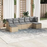 vidaXL 7-dijelni set vrtnih sofa svjetlosivi od poliratana | shoptok.hr