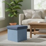Mhome Zložljiv tabure s pokrovom 25x25xh25cm / moder / poliester, mdf, (5000199742) | Shoptok.si