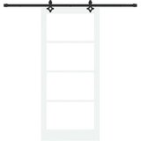  Klizna vrata Bijelo 93 x 211 cm Masivna borovina i staklo | shoptok.hr