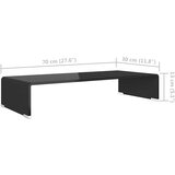  Stalak za TV/Monitor Stakleni Crni 70x30x13 cm | shoptok.hr
