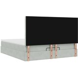 vidaXL Otomanski posteljni okvir z vzmetnicami siv 200x200cm žamet | Shoptok.si