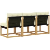 3 Komad Srednja sofa za van Masivno bagremovo drvo, Tekstilen | shoptok.hr