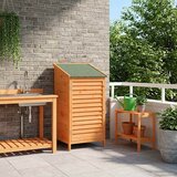 vidaXL Vrtna Šupa s krovom Smeđa 59 x 56 x 113 5 cm Čvrsto drvo jele - Smeđa 59 x 56 x 113 5 cm | shoptok.hr