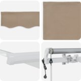 vidaXL Avtomatska Retraktibilna Tenda Bež 450x300 cm, Nadomestno Blago za Tendo 4.5x3 m Bež | Shoptok.si