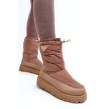 Boto Women's snow boots on thick sole in dark beige Lureta | Shoptok.si