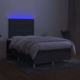  Box spring postelja z vzmetnico LED temno siva 120x200 cm blago, (20999292) | Shoptok.si