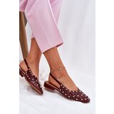 Boto Embellished Ballet Flats On Flat Heel Burgundy Nilarisela | Shoptok.si